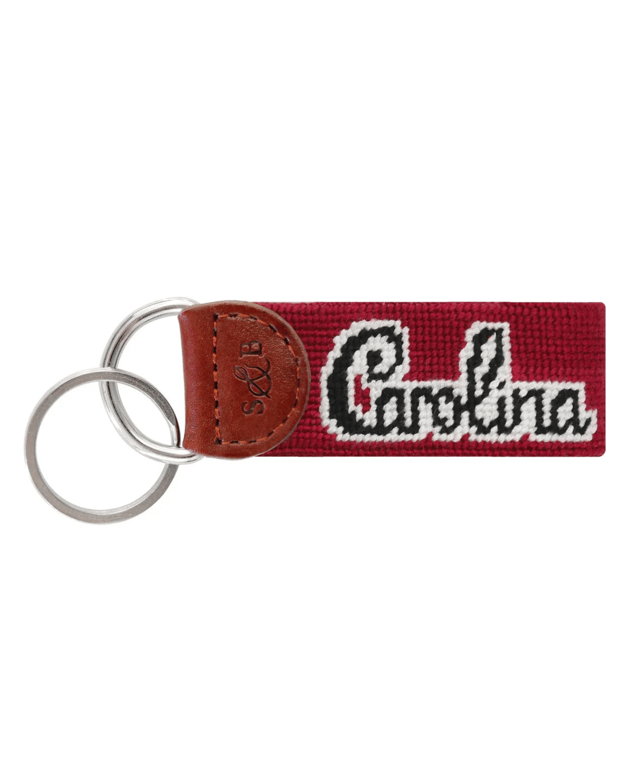 Smathers & Branson Small Leather Goods South Carolina Script Key Fob (Garnet)