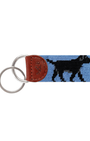Smathers & Branson Small Leather Goods STREAM BLUE Black Lab Walking Key Fob