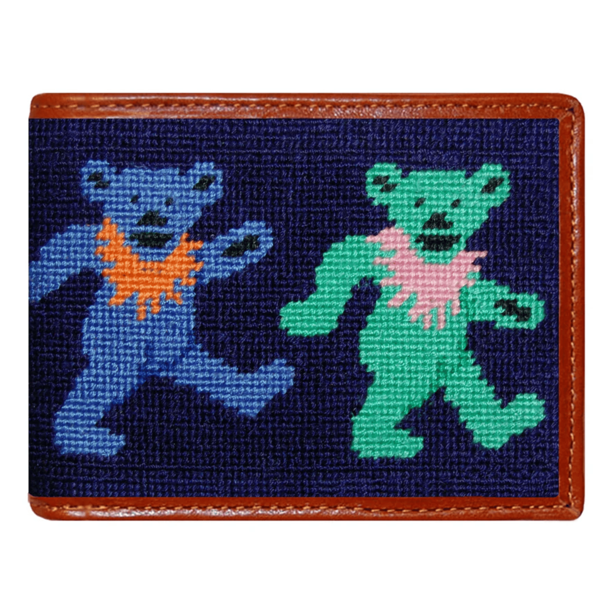 Smathers & Branson Wallets Dancing Bears Needlepoint Bi-Fold Wallet