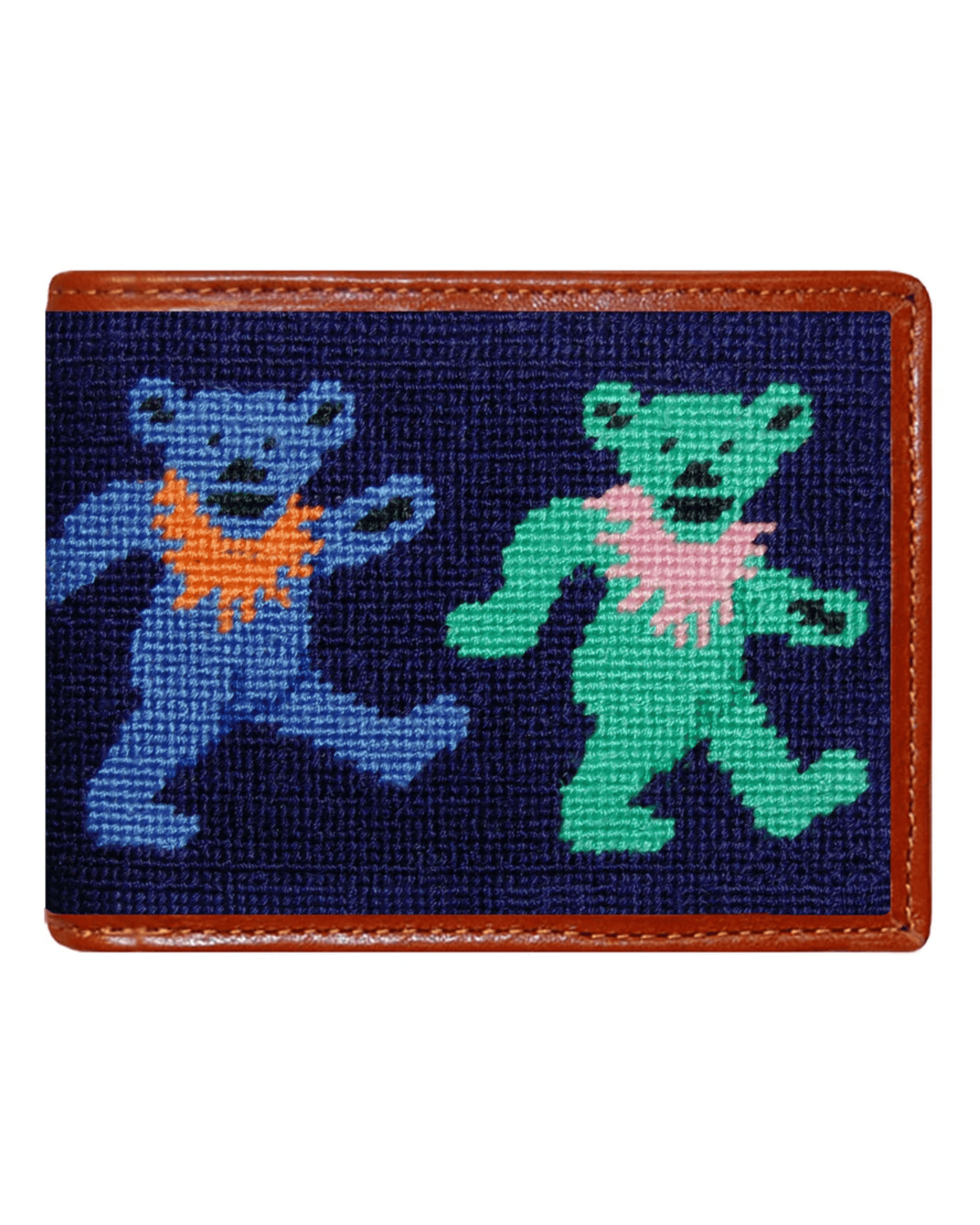 Smathers & Branson Wallets Dancing Bears Needlepoint Bi-Fold Wallet