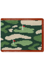 Smathers & Branson Wallets GREEN MULTI Golfer's Camo Needlepoint Bifold Wallet