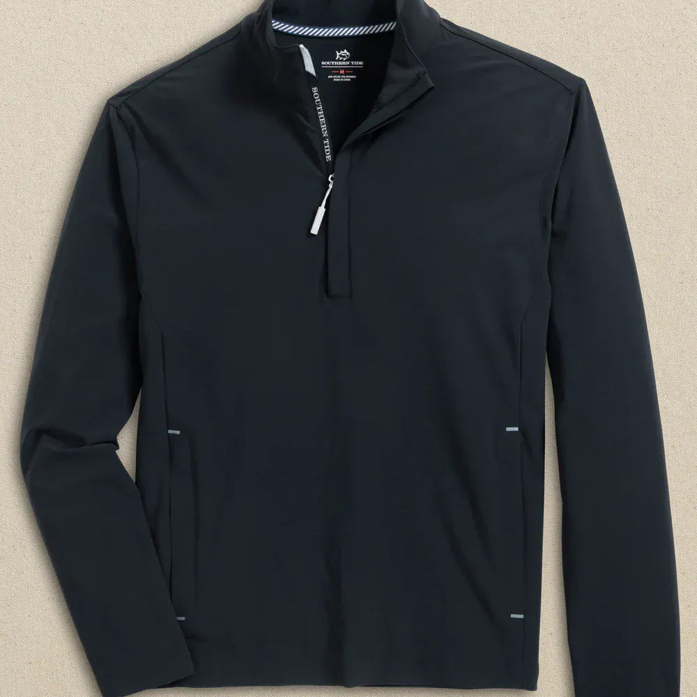 Southern Tide 1/4 Zip Avondale Performance Jacket in Caviar Black