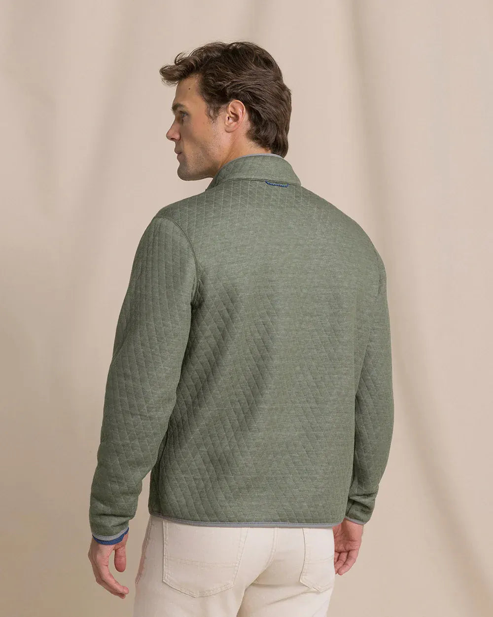 Southern Tide 1/4 Zip Quilted Heather Reversible Quarter Snap