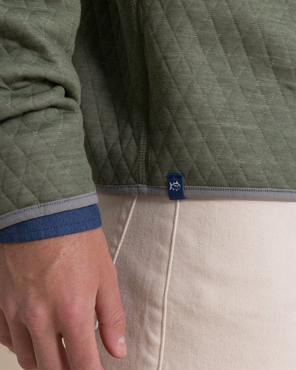 Southern Tide 1/4 Zip Quilted Heather Reversible Quarter Snap