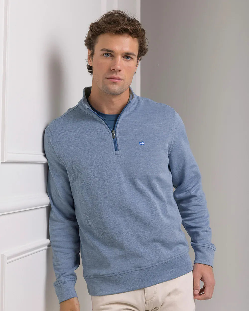 Southern Tide 1/4 Zip Sandy Cove Pique Quarter Zip