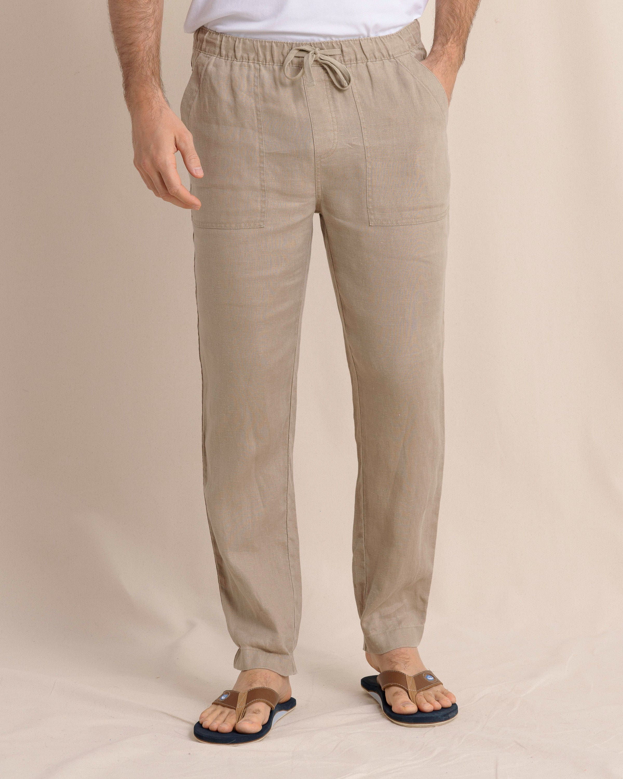 Southern Tide 5-Pockets Summer Bay Linen Pant - Sandstone Khaki