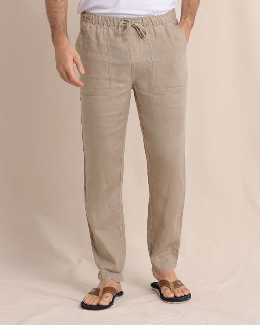 Southern Tide 5-Pockets Summer Bay Linen Pant - Sandstone Khaki