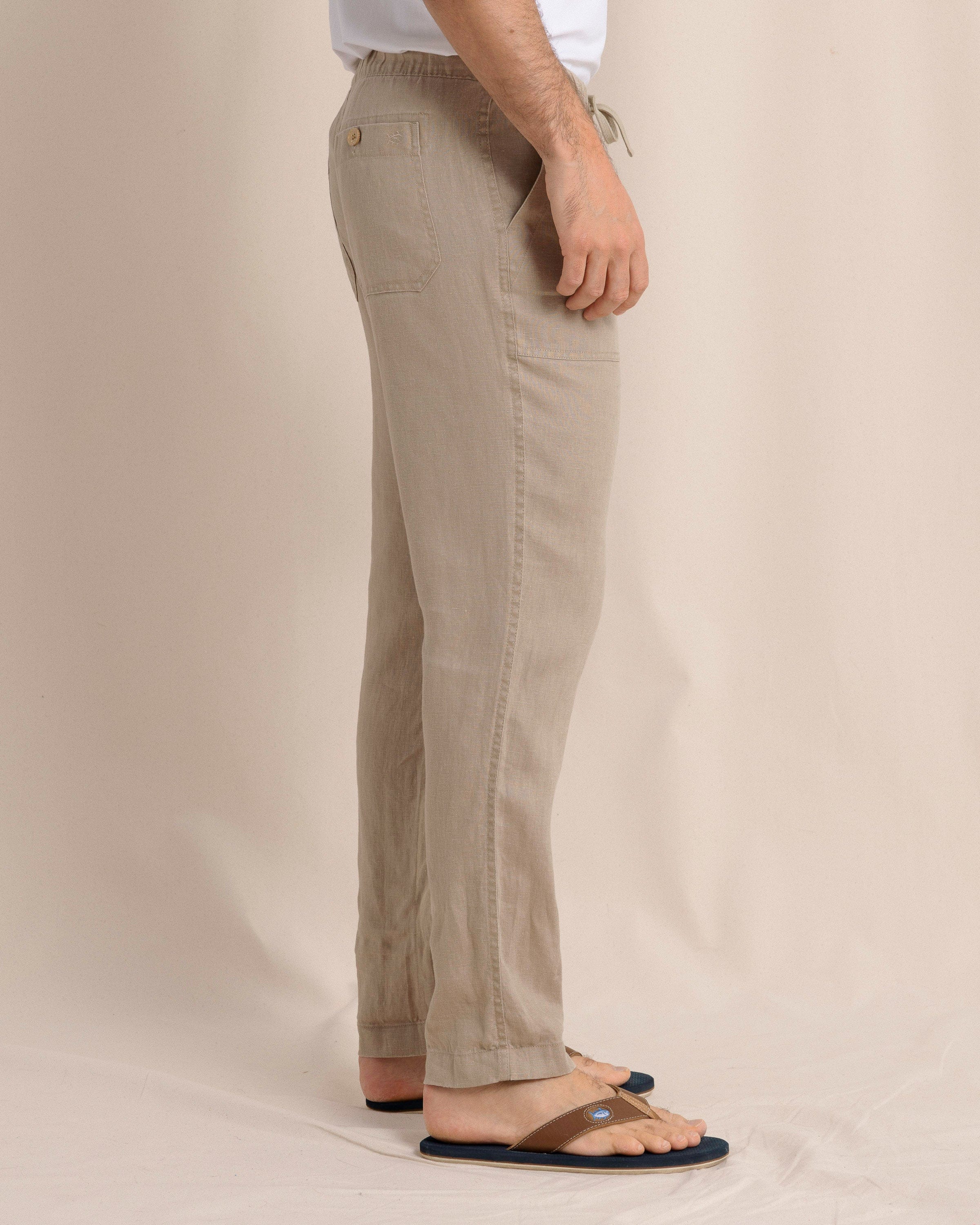 Southern Tide 5-Pockets Summer Bay Linen Pant - Sandstone Khaki