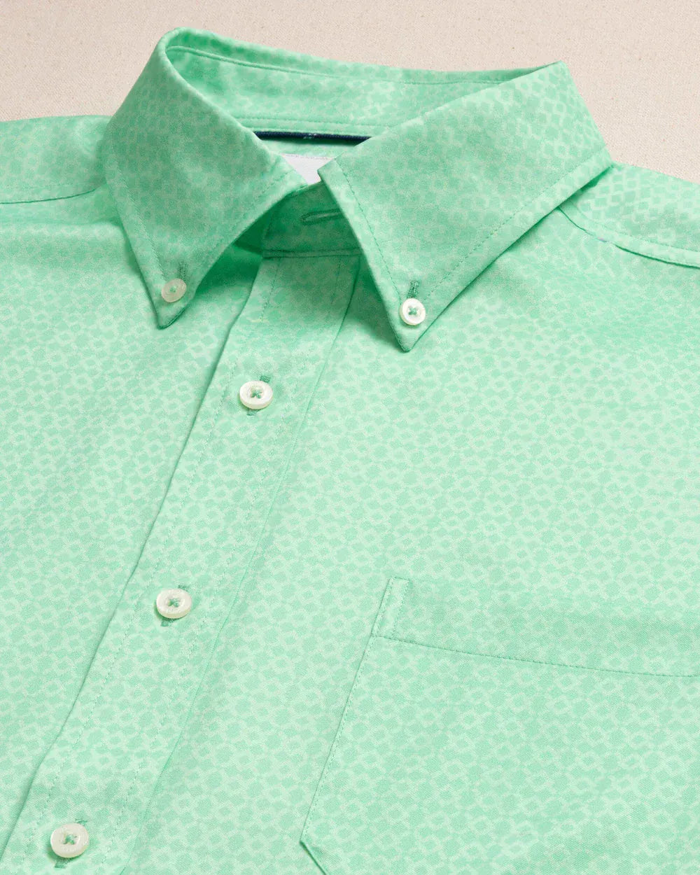 Southern Tide Camp Shirt Seaside Geo Coastal Breeze® Short Sleeve Sport Shirt in Gulf Shores