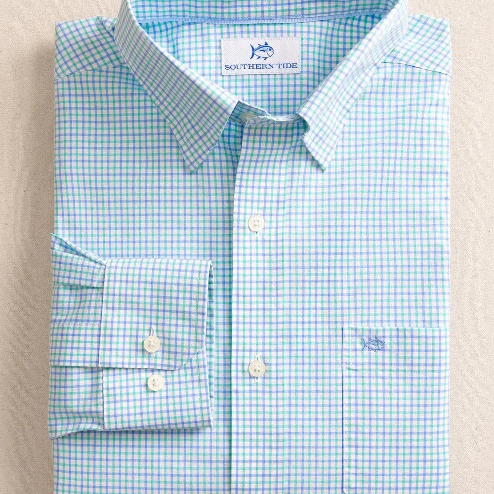 Southern Tide Dress Shirts TURTLE GREEN / S Charleston Summerton Plaid Sport Shirt