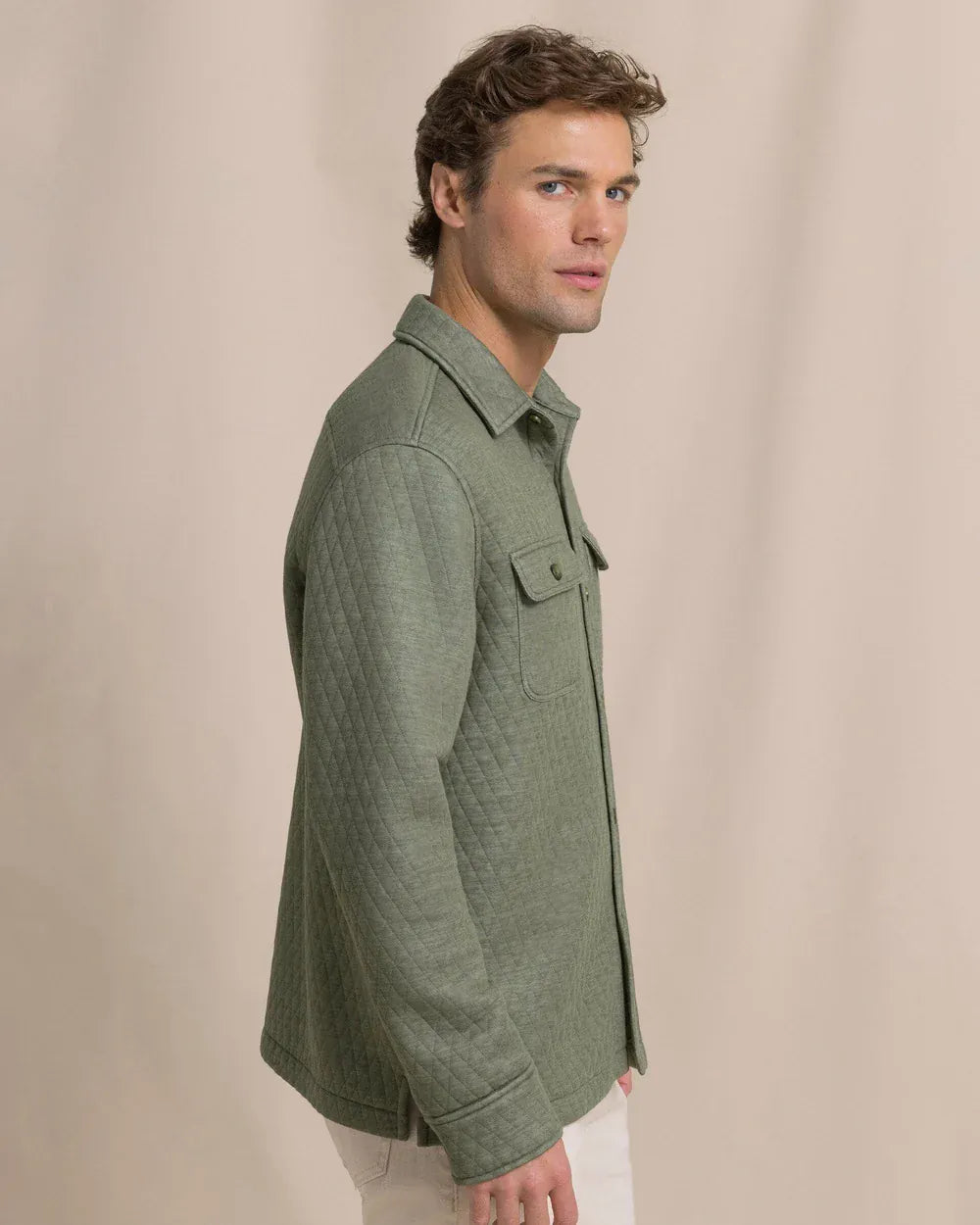 Southern Tide Flannels & Overshirts Heather Quilted Knit Shacket