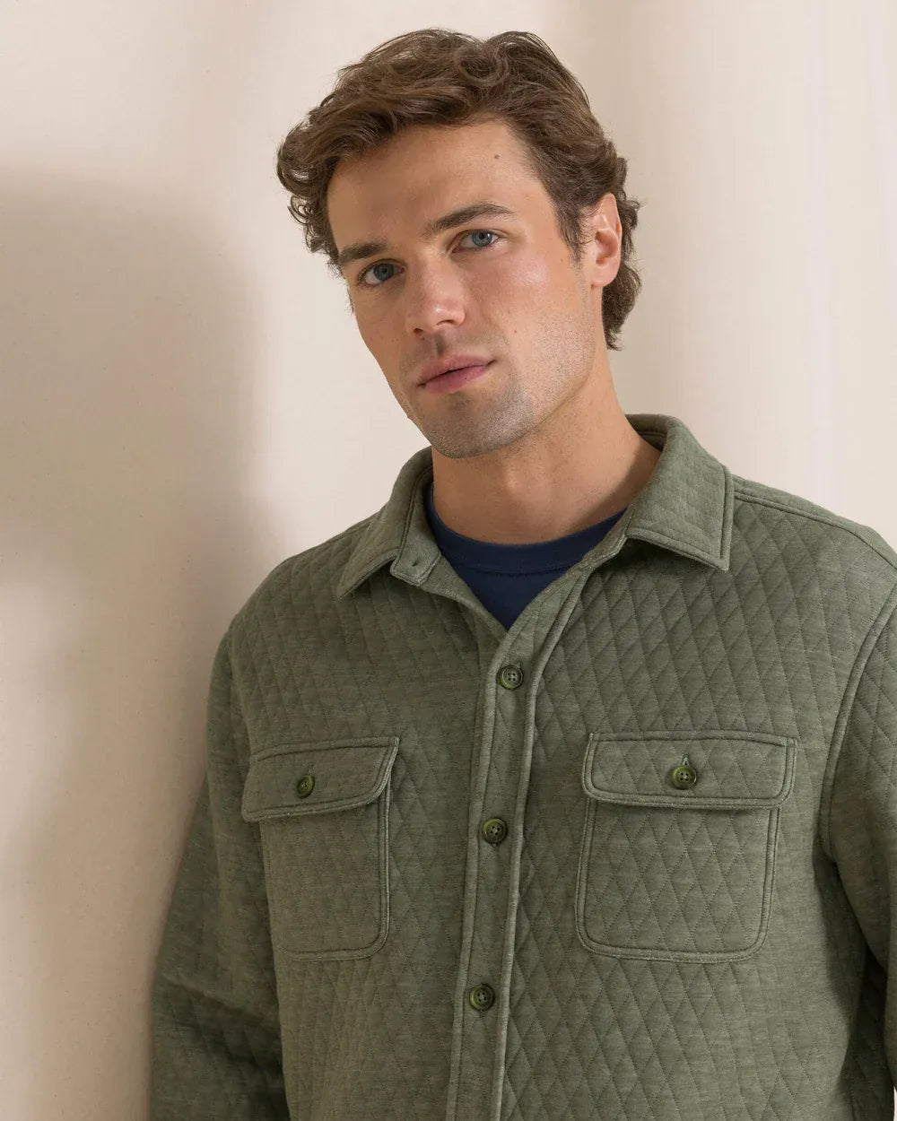 Southern Tide Flannels & Overshirts Heather Quilted Knit Shacket