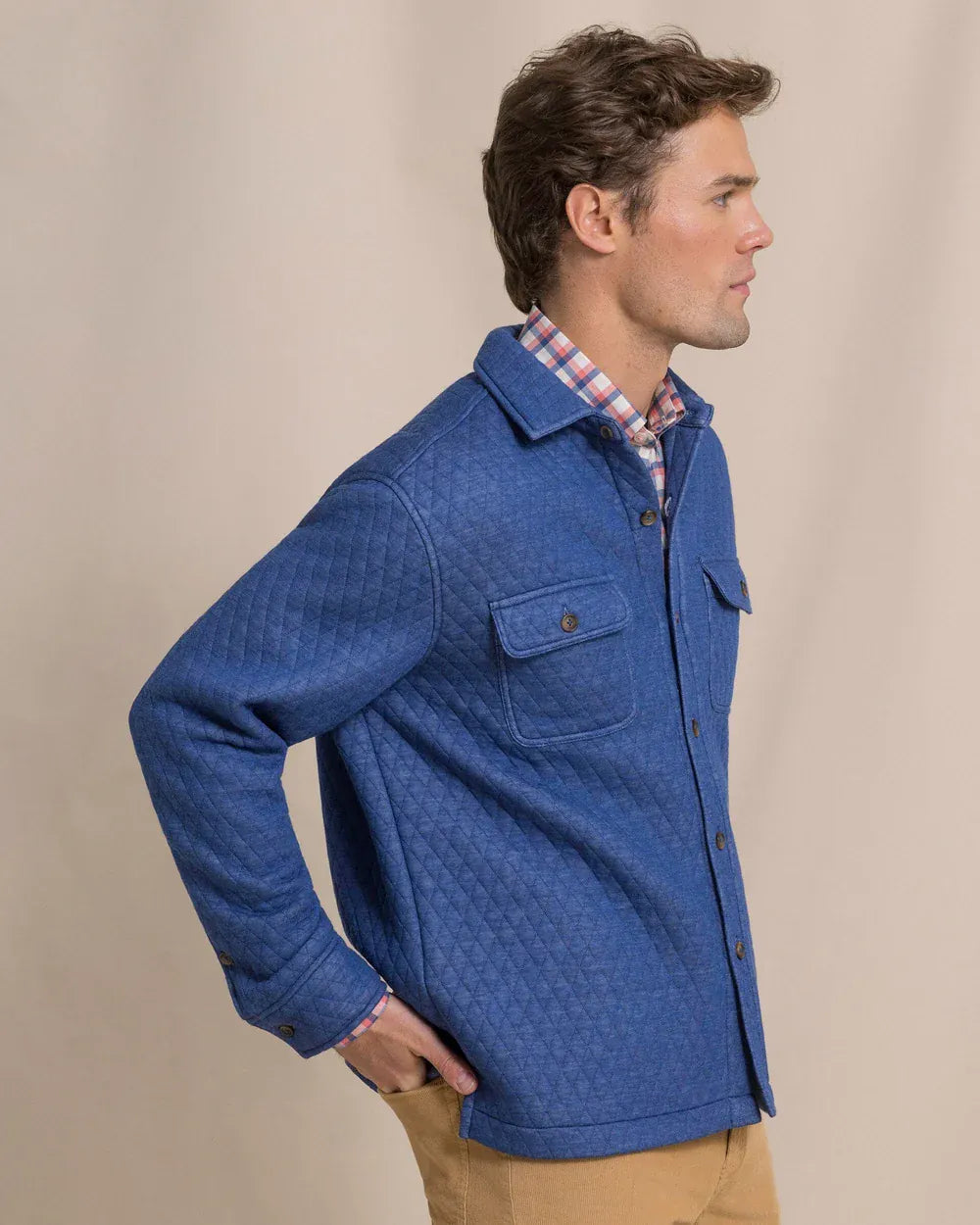 Southern Tide Flannels & Overshirts Heather Quilted Knit Shacket