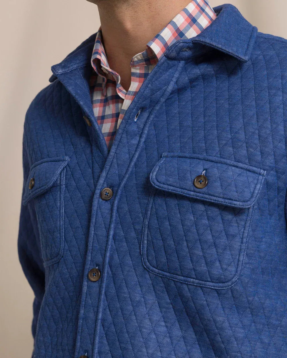 Southern Tide Flannels & Overshirts Heather Quilted Knit Shacket