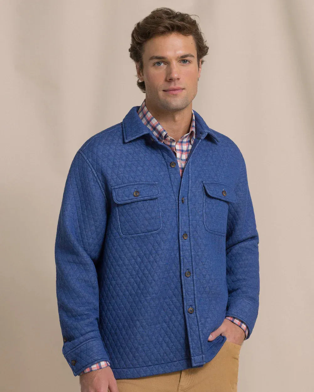 Southern Tide Flannels & Overshirts Heather Quilted Knit Shacket