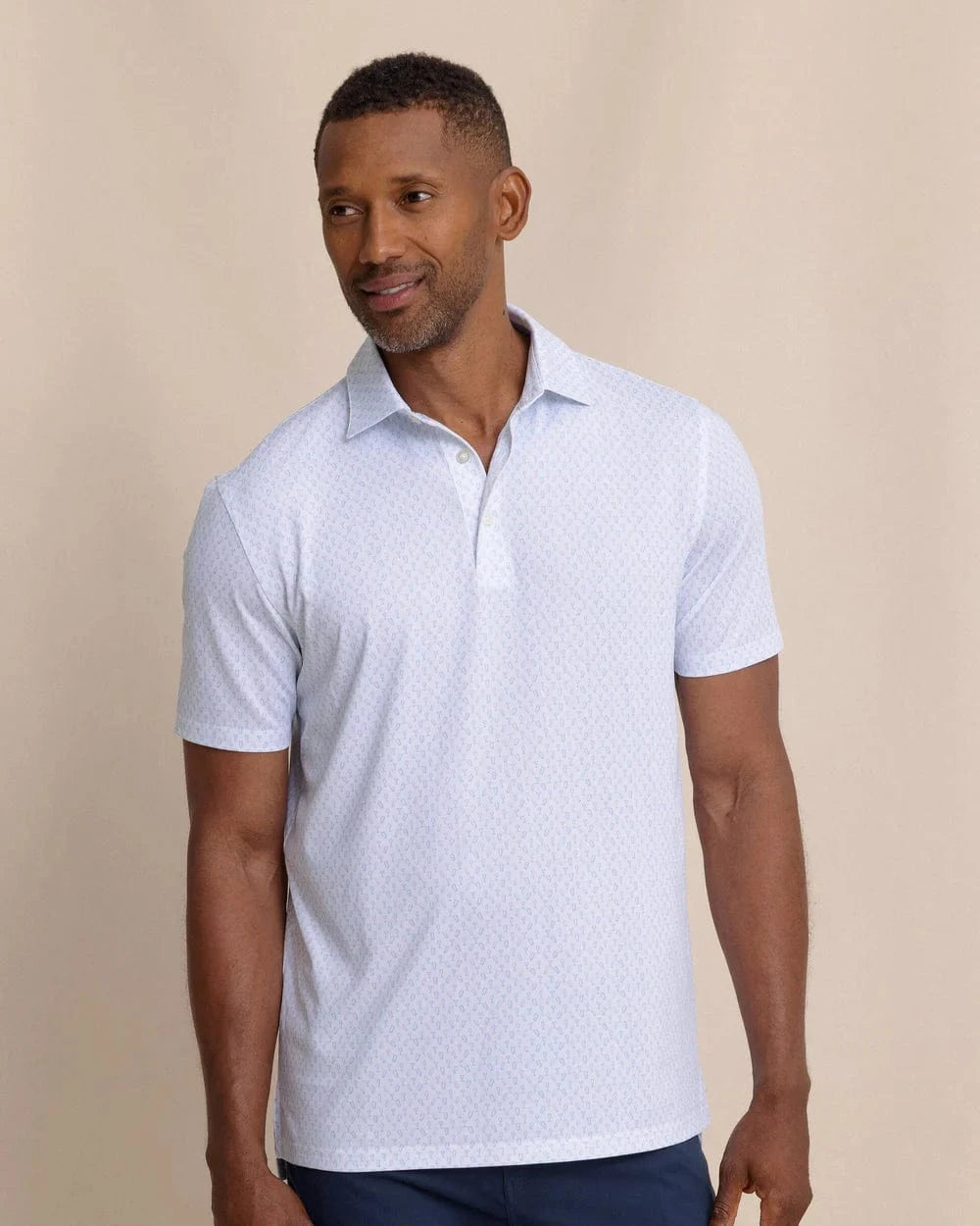 Southern Tide Polos Classic White / S Driver Cocktail Hour Printed Polo