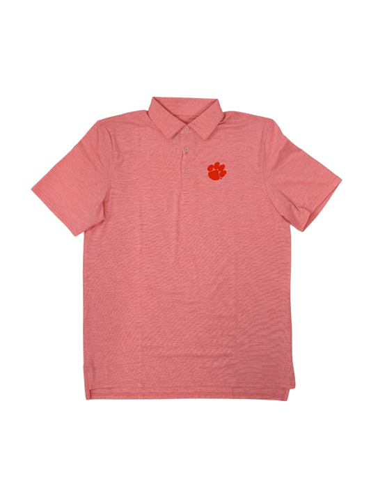 Southern Tide Polos Clemson Tigers Driver Spacedye Polo Shirt- Endzone Orange