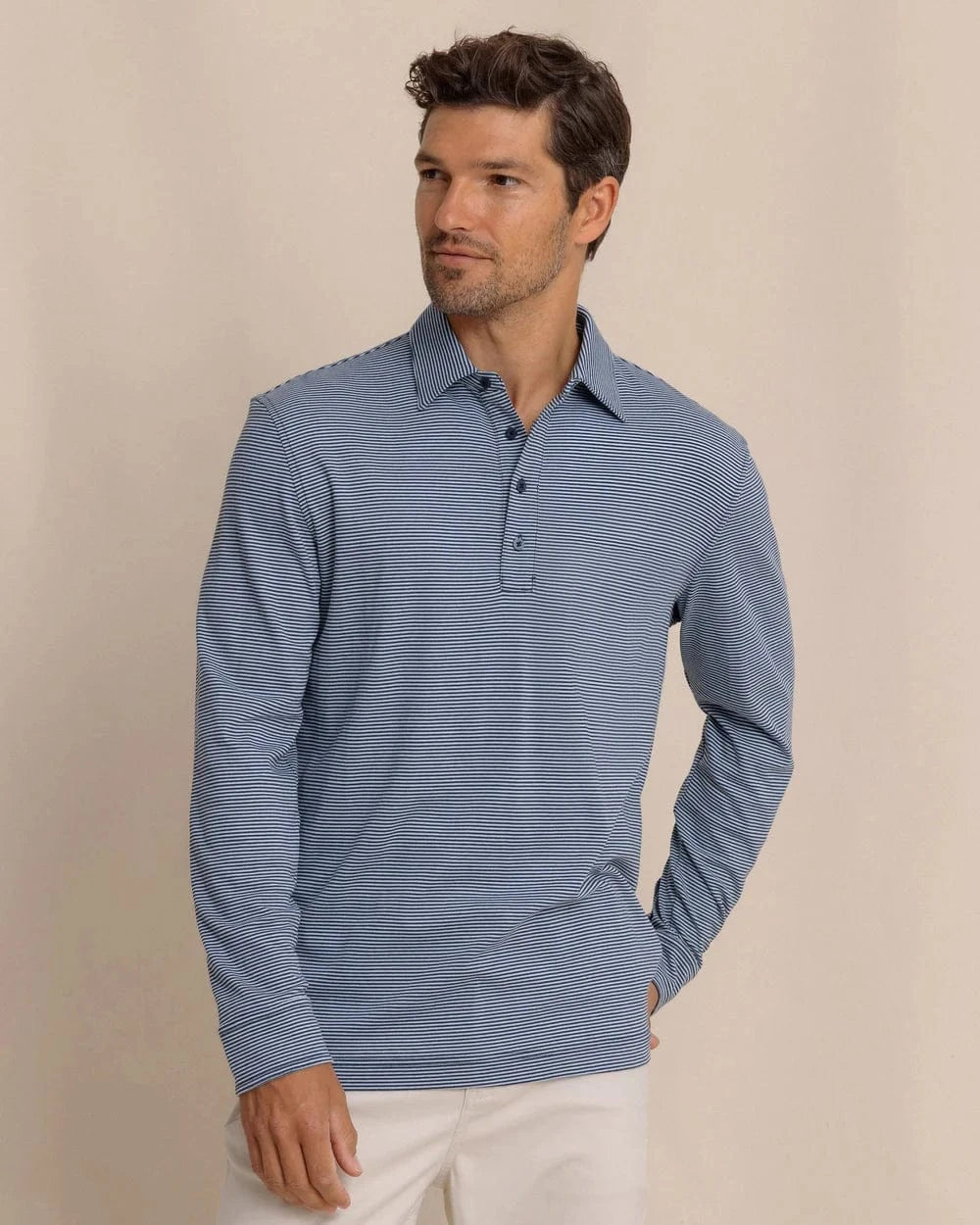 Southern Tide Polos DRESS BLUE / S Sandy Cay Long Sleeve Knit Polo