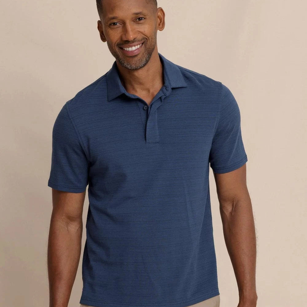 Southern Tide Polos Dress Blue / S Woodland Covered Placket Polo