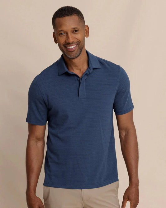 Southern Tide Polos Dress Blue / S Woodland Covered Placket Polo