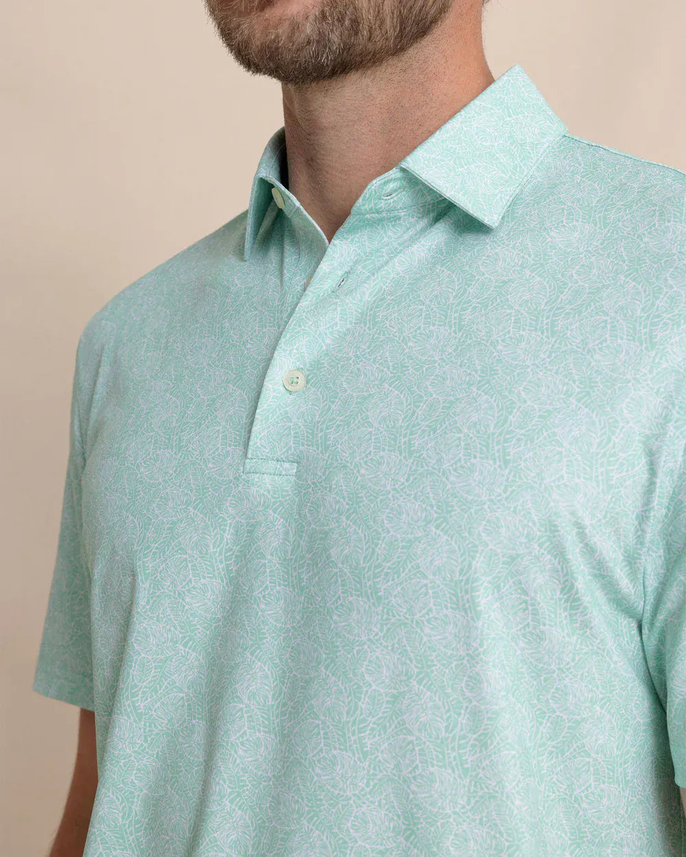 Southern Tide Polos Driver Beach Palms Printed Polo