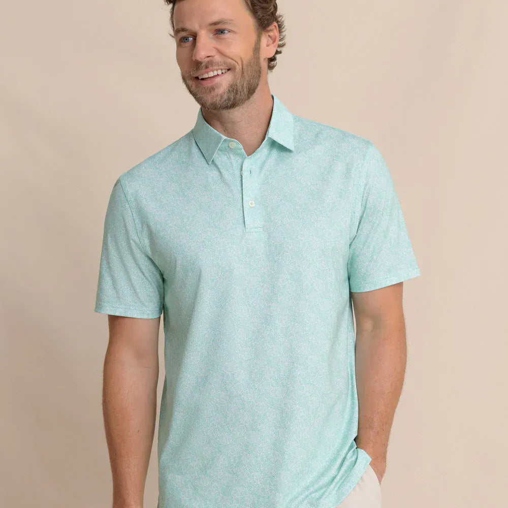 Southern Tide Polos Driver Beach Palms Printed Polo