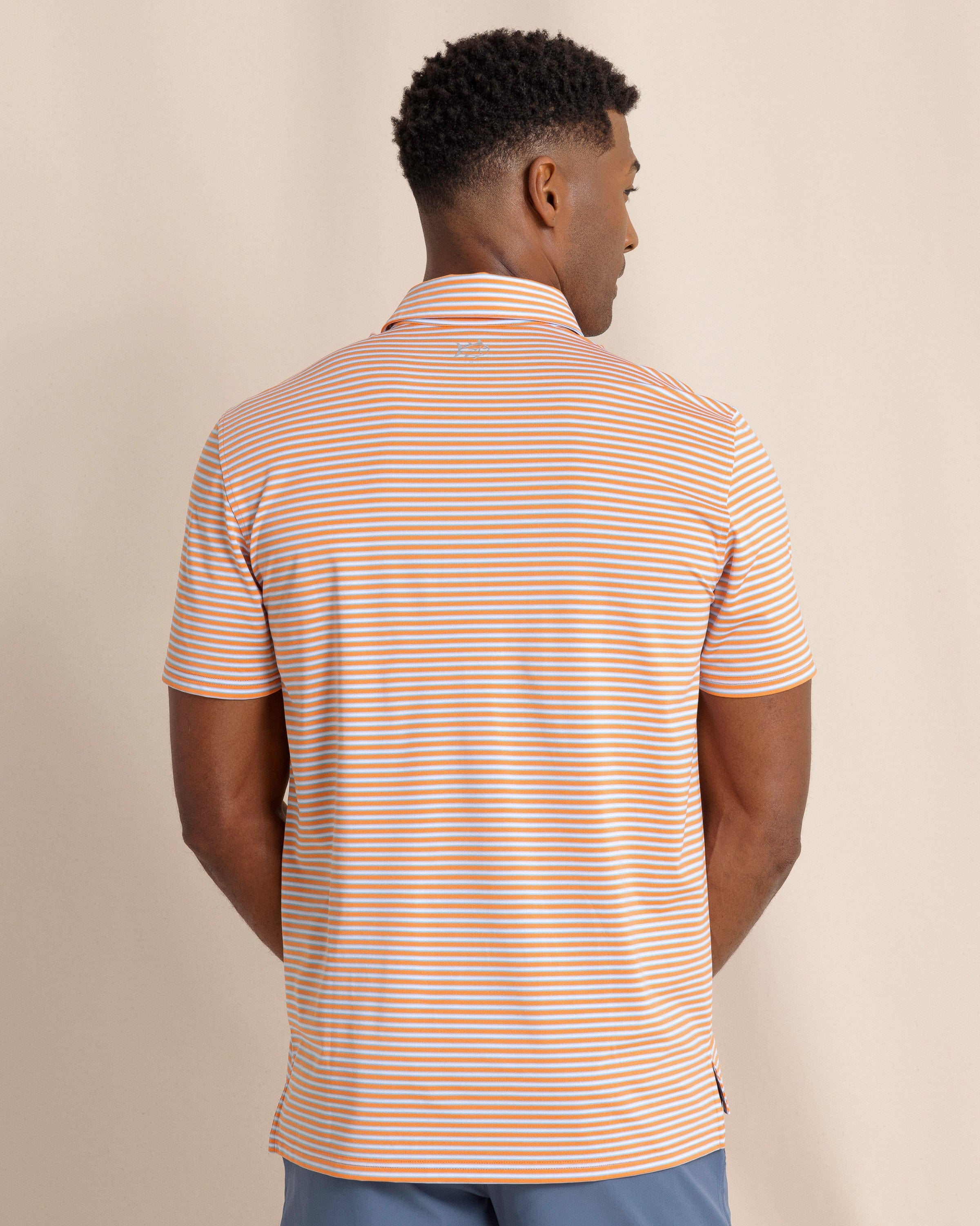 Southern Tide Polos Driver Caravel Stripe Polo - Peach Parfait