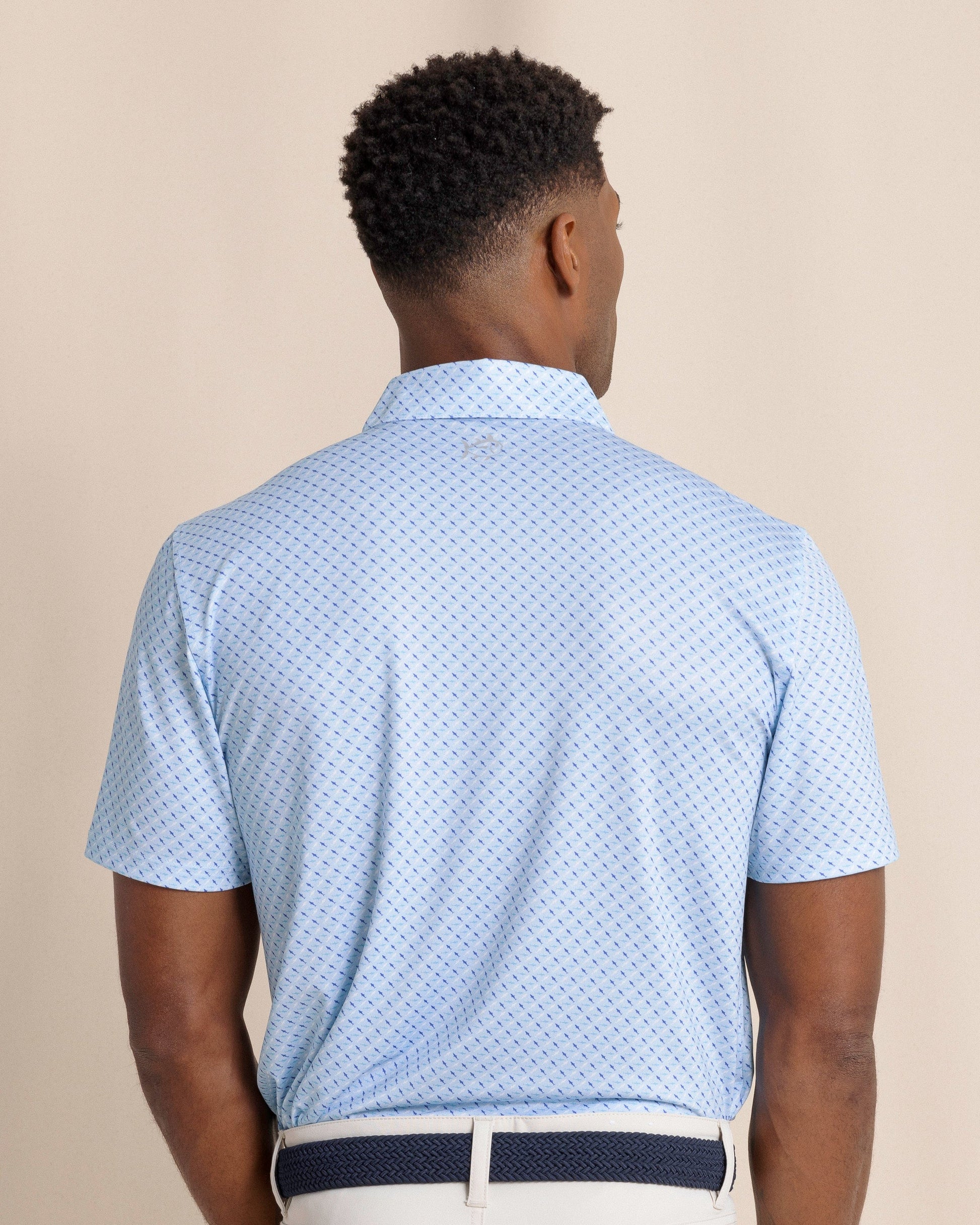 Southern Tide Polos Driver Fin-tastic Catch Printed Polo - Cerulean