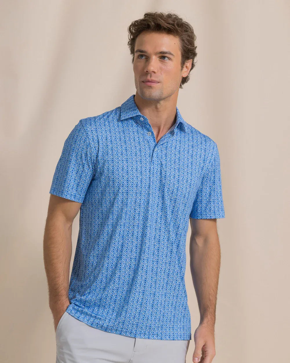 Southern Tide Polos Driver Fish Printed Polo