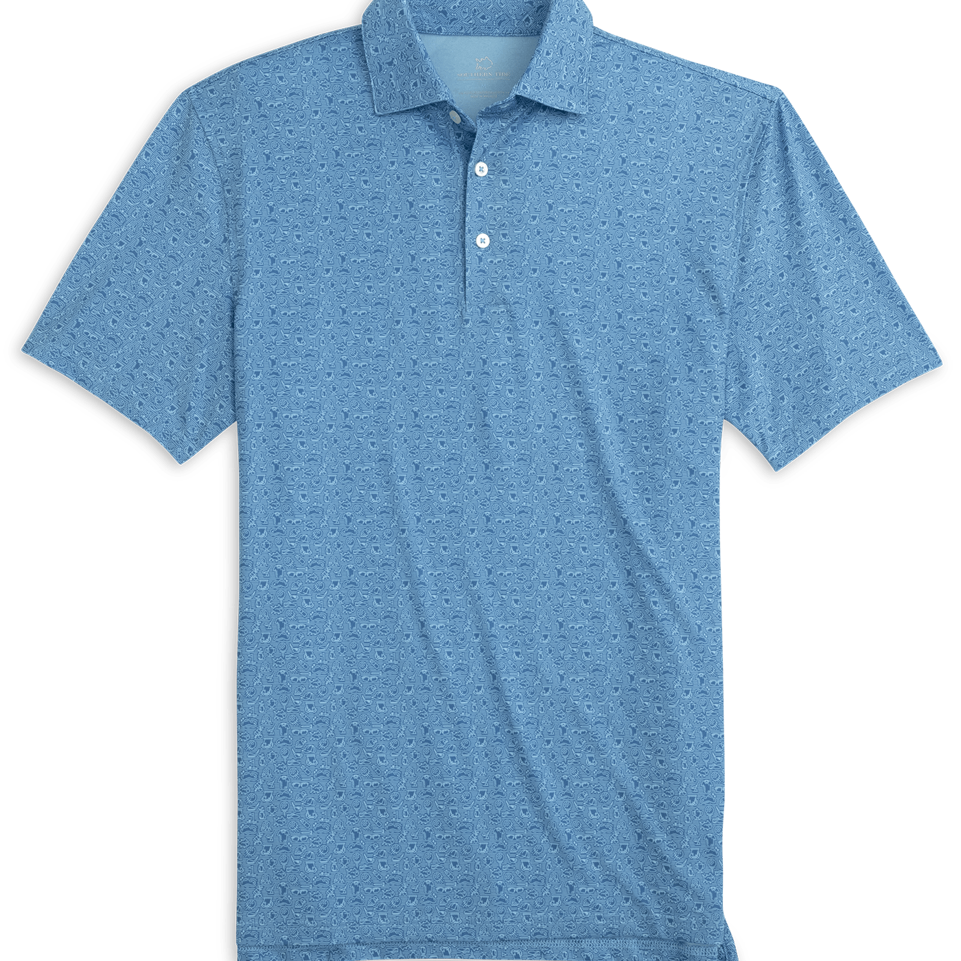Southern Tide Polos Driver Let's Go Clubbing Printed Polo - Coronet Blue