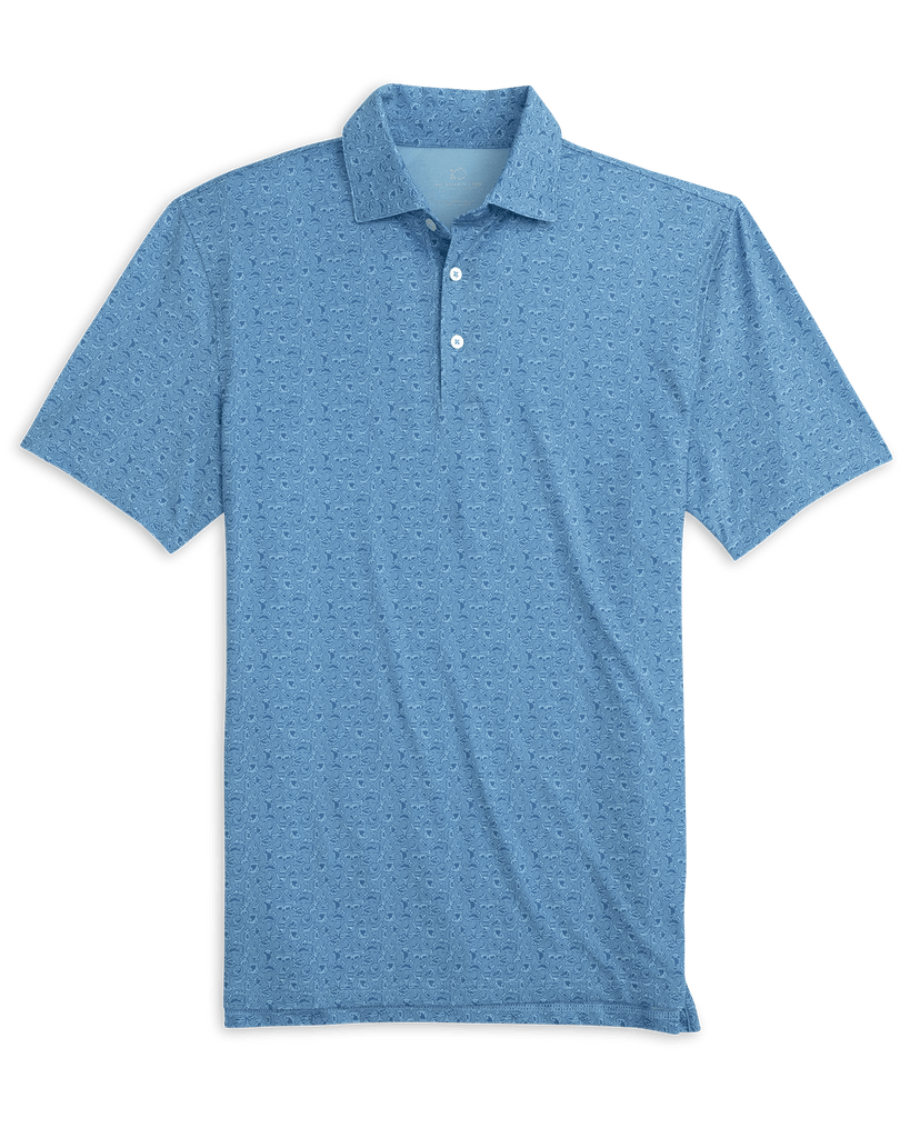 Southern Tide Polos Driver Let's Go Clubbing Printed Polo - Coronet Blue