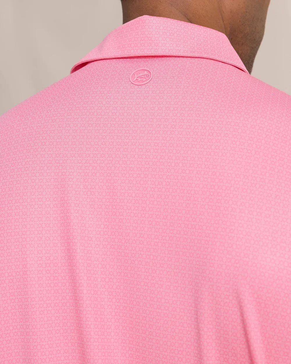 Southern Tide Polos Driver Seaside Geo Printed Polo in Sea Pink