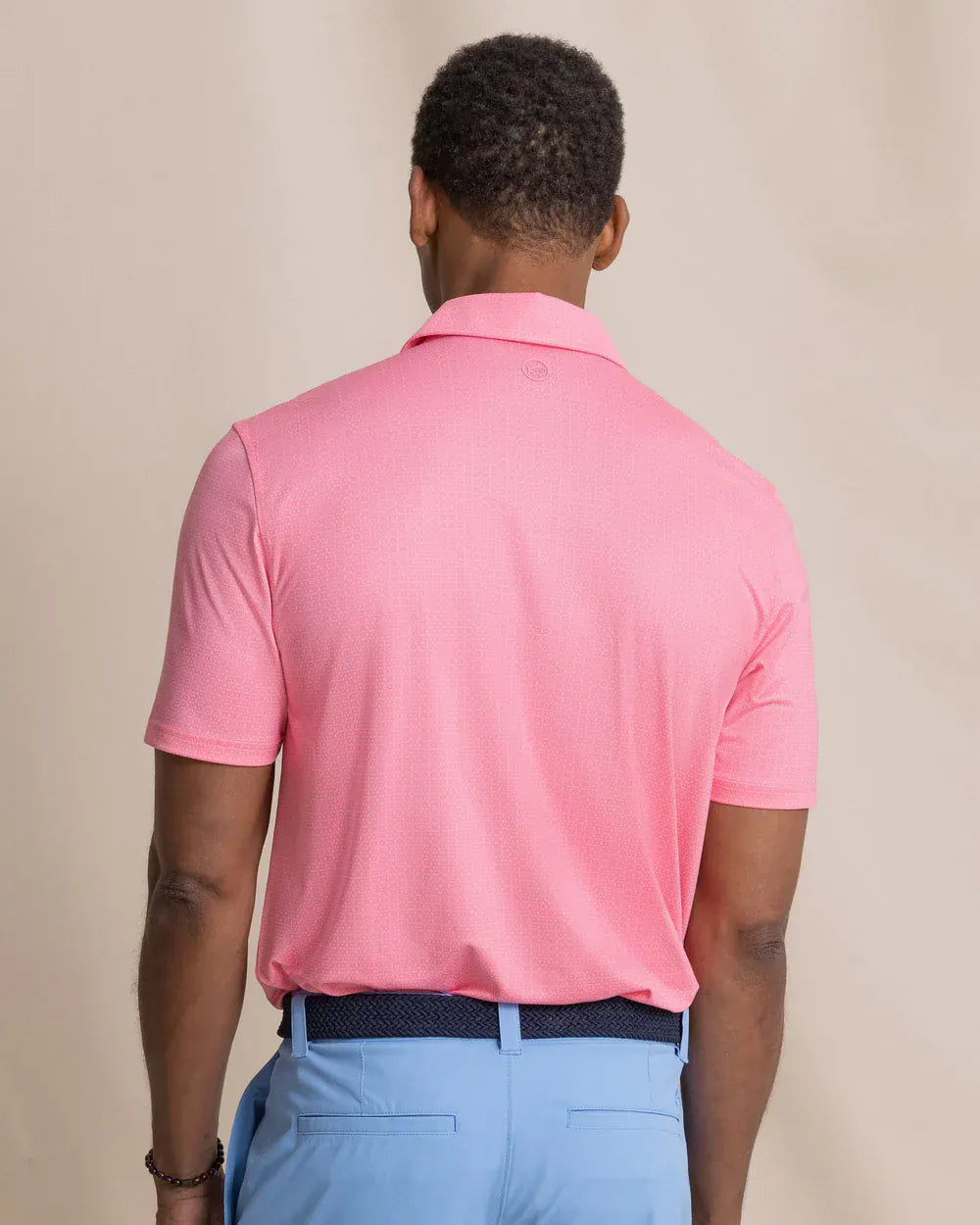 Southern Tide Polos Driver Seaside Geo Printed Polo in Sea Pink