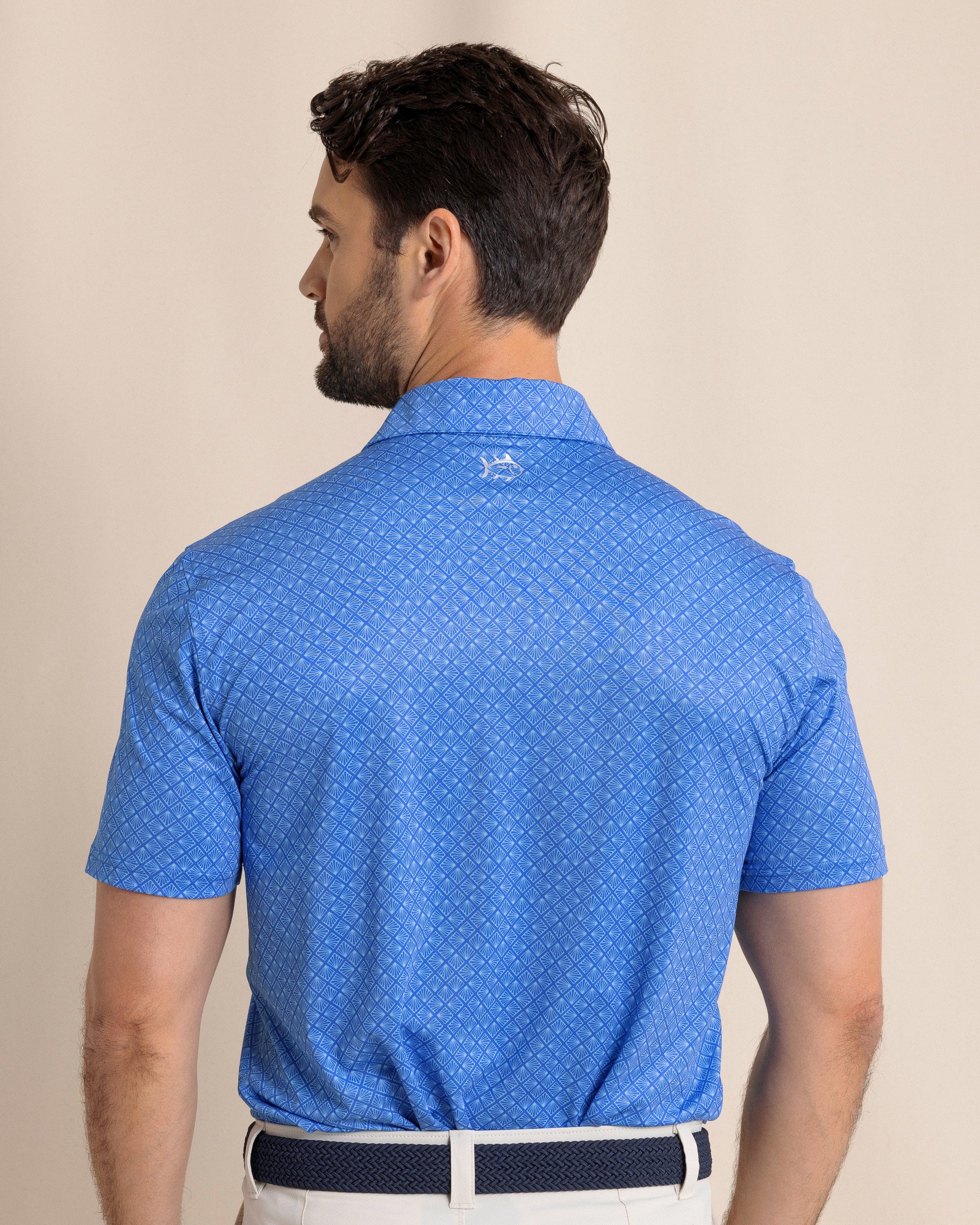 Southern Tide Polos Driver Snazzy Scales Printed Polo - Dazzling Blue