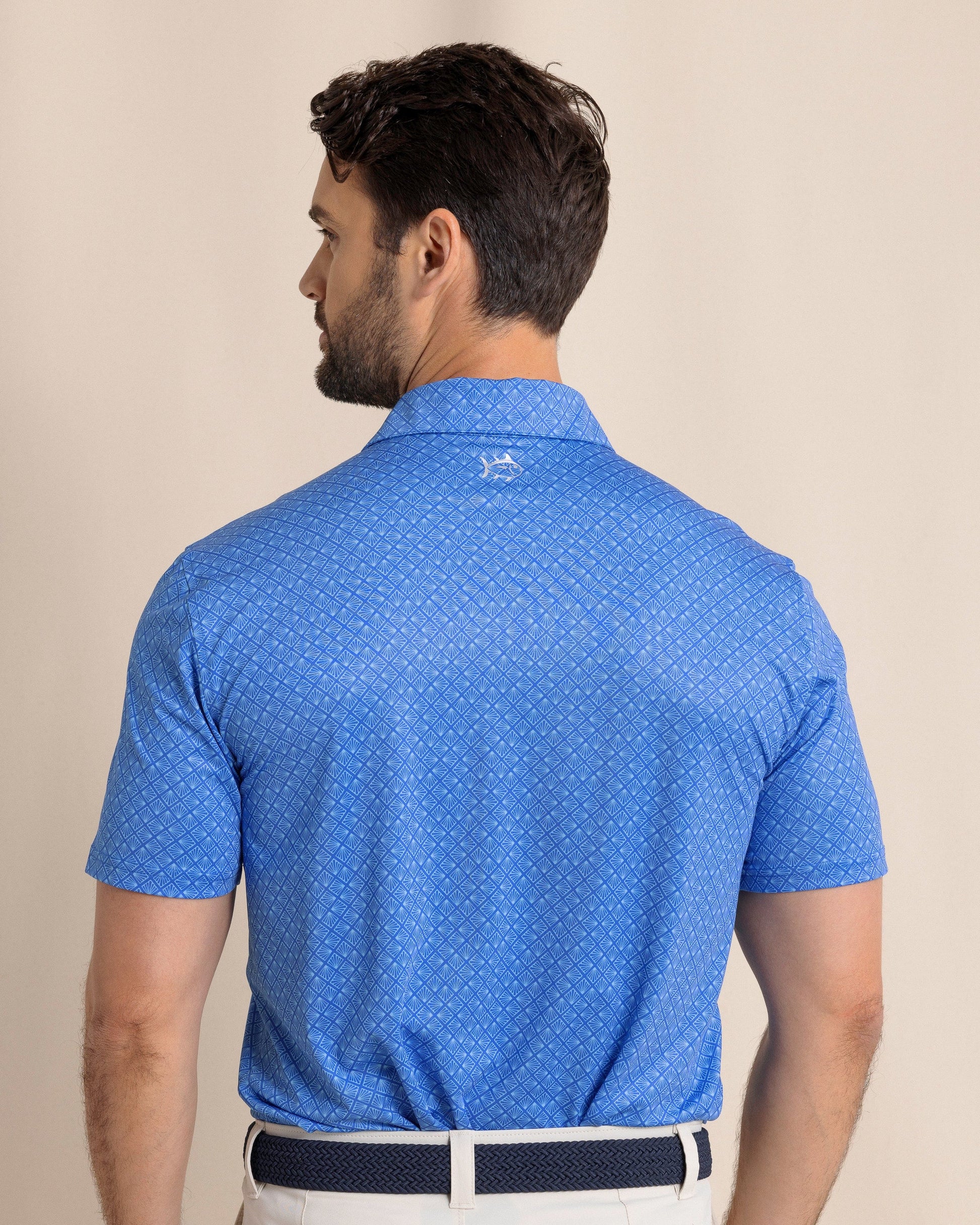 Southern Tide Polos Driver Snazzy Scales Printed Polo - Dazzling Blue