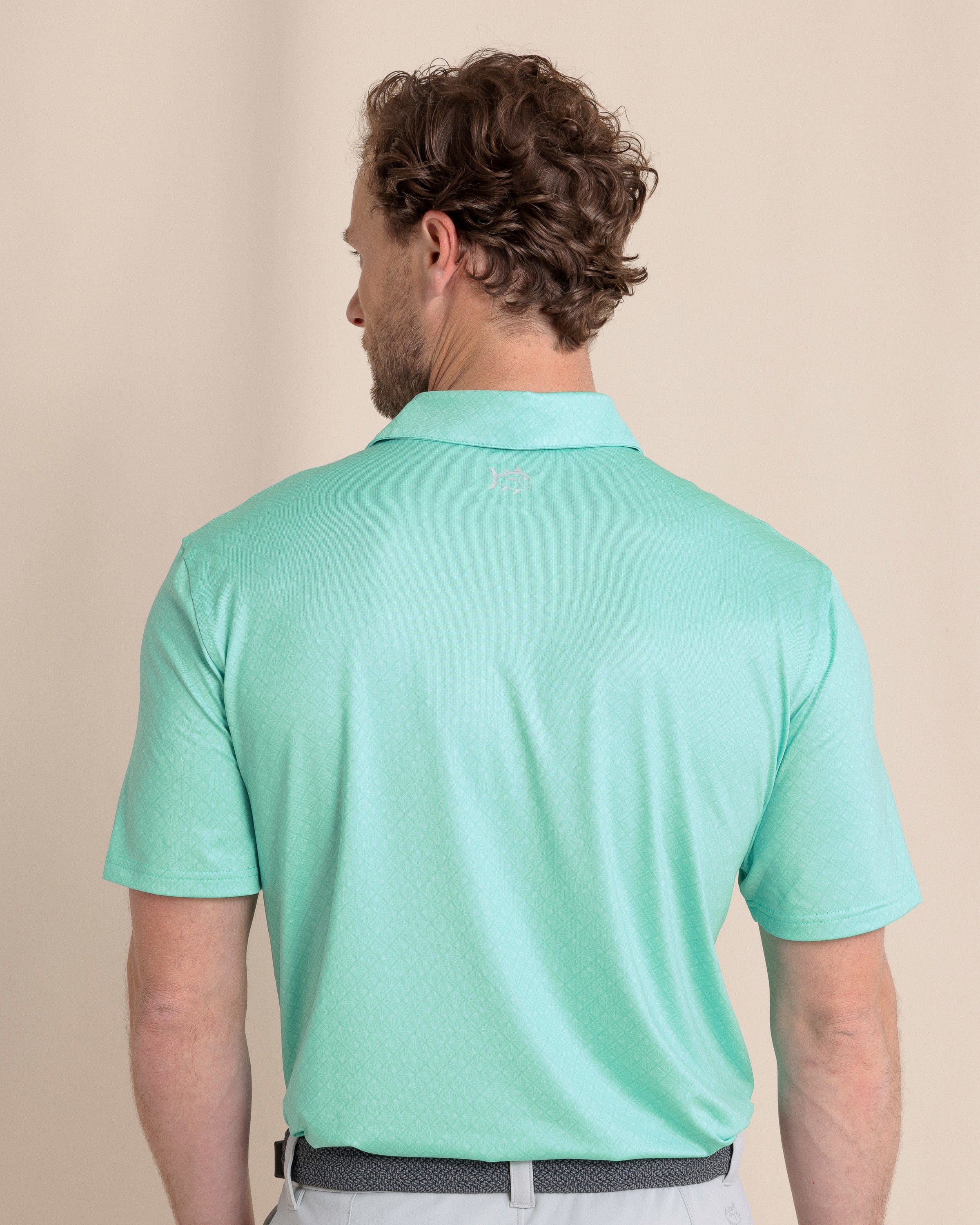Southern Tide Polos Driver Snazzy Scales Printed Polo - Turtle Green