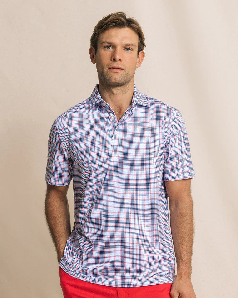 Southern Tide Polos Driver Surfside Retreat Plaid Polo