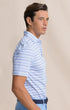 Southern Tide Polos Driver Wild Winds Stripe Polo in Heather Blue Stream