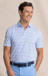 Southern Tide Polos Driver Wild Winds Stripe Polo in Heather Blue Stream