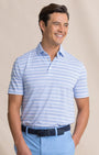 Southern Tide Polos Driver Wild Winds Stripe Polo in Heather Blue Stream