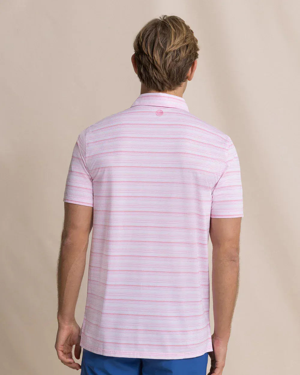 Southern Tide Polos Driver Wild Winds Stripe Polo in Heather Sea Pink