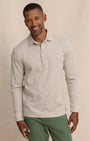 Southern Tide Polos SANDSTONE KHAKI / S Sandy Cay Long Sleeve Knit Polo