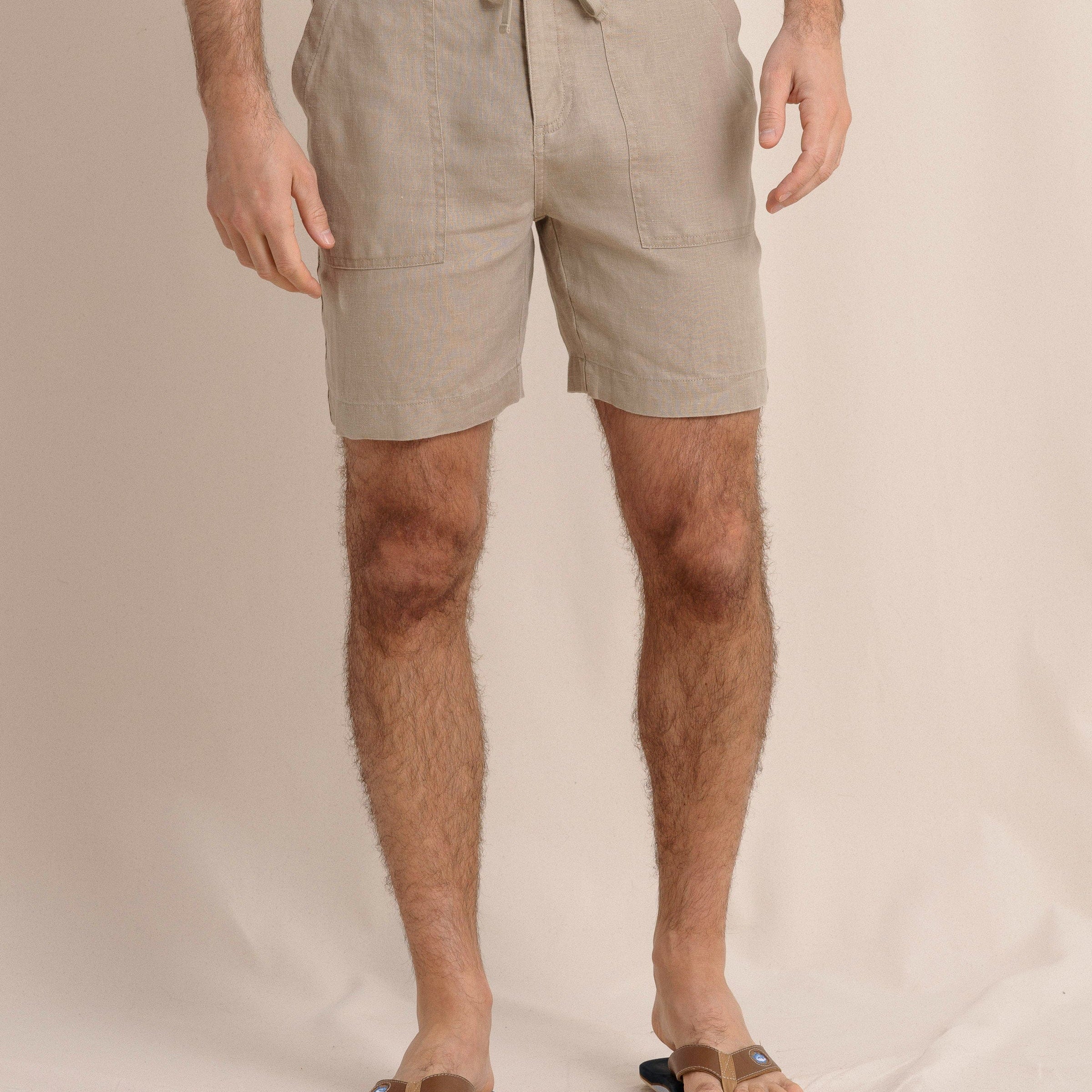 Southern Tide Shorts Heritage Preserve Linen Short 7" - Khaki