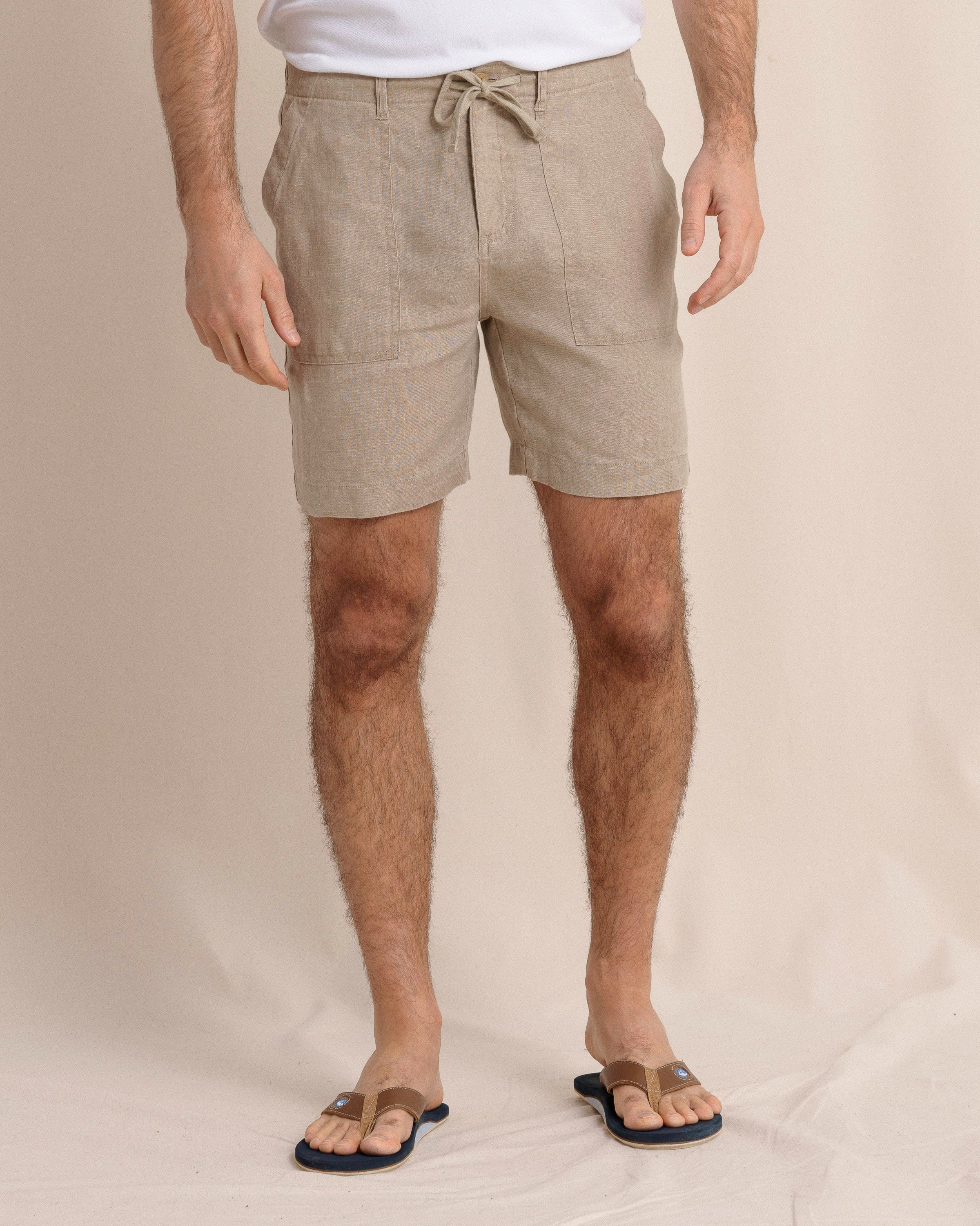 Southern Tide Shorts Heritage Preserve Linen Short 7" - Khaki