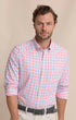 Southern Tide Sport Shirts Albemarle Gingham brrr°® Intercoastal Sport Shirt in Sunkist Coral