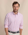 Southern Tide Sport Shirts Albemarle Gingham brrr°® Intercoastal Sport Shirt in Sunkist Coral