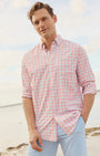 Southern Tide Sport Shirts Albemarle Gingham brrr°® Intercoastal Sport Shirt in Sunkist Coral