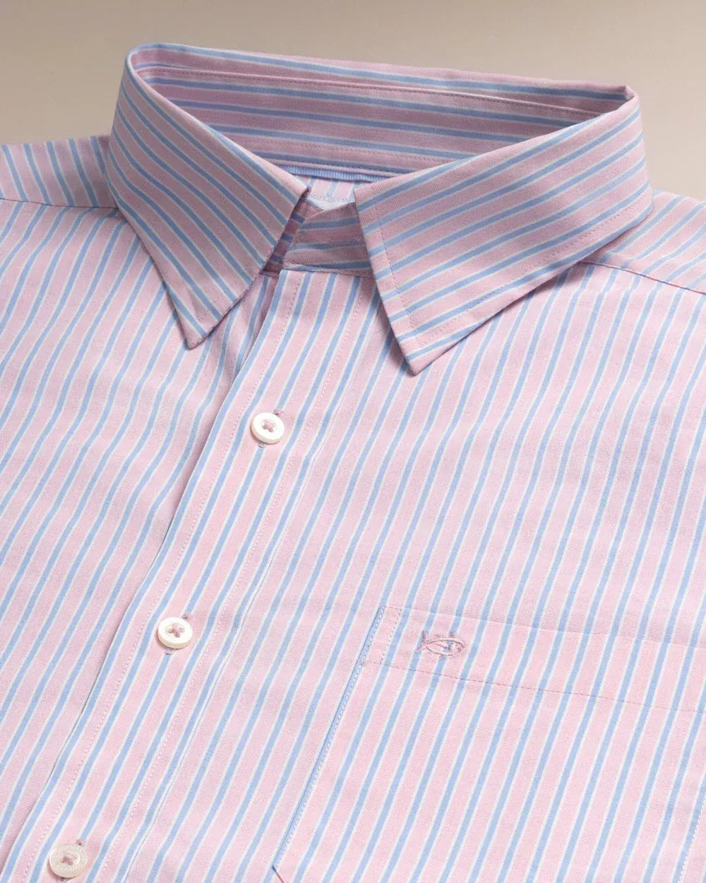 Southern Tide Sport Shirts Amelia Island Stripe Charleston Sport Shirt in Sea Pink