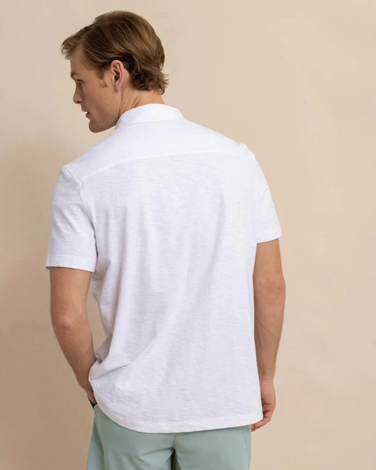 Southern Tide Sport Shirts Beachcast Knit Sport Shirt - Classic White