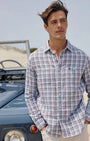Southern Tide Sport Shirts Benton Plaid Heather Double Cloth Long Sleeve Sport Shirt